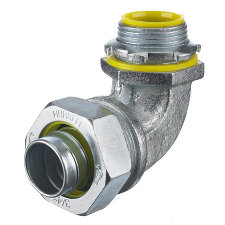 Kellems Wire Management, Liquidtight System, 90 Degree Male Liquid Tight Connector, 3"", Steel, Insulated -  HUBBELL WIRING DEVICE-KELLEMS, H30091